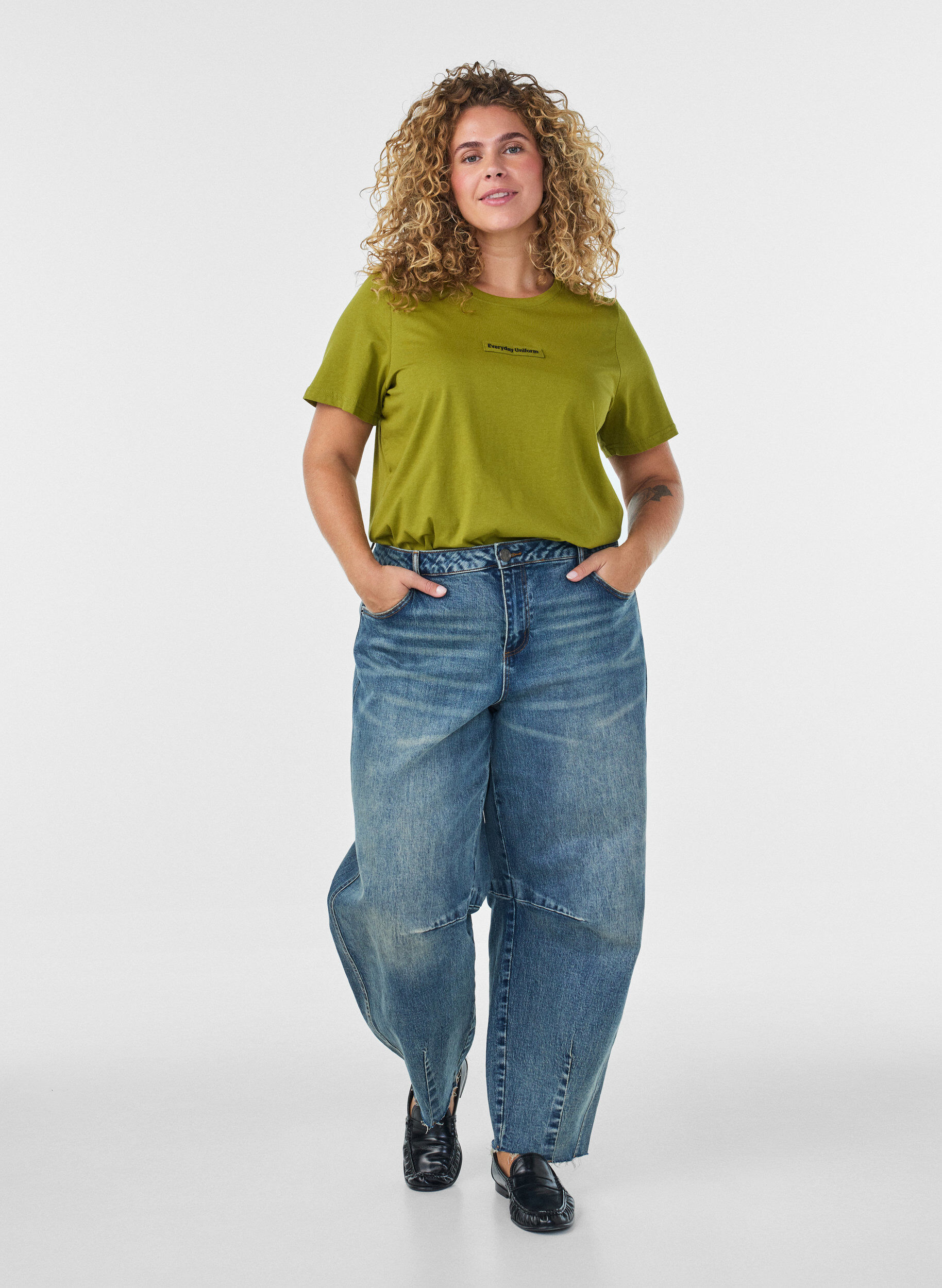 ZizziKoszulka bawelniana z nadrukiem z napisem, Zielony, Model image number 1