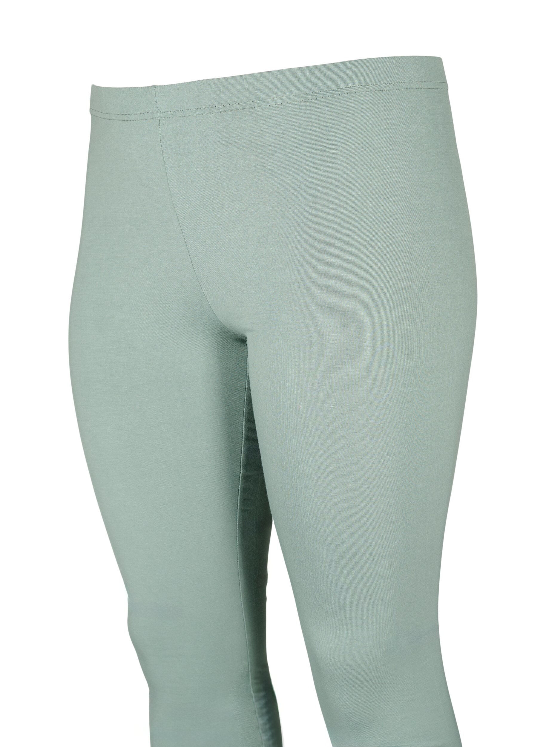 Zizzi Legginsy z wiskozy w stylu basic, Zielony, Packshot image number 3