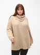 Melanzowy sweter z dzianiny z golfem, Simply Taupe Mel., Model image number 0