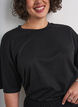 T-shirt z dzetami i okraglym dekoltem, Czarne, Model image number 3