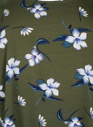 Flash – bluzka z krótkim rekawem i nadrukiem, Olive Night Flower, Packshot image number 2