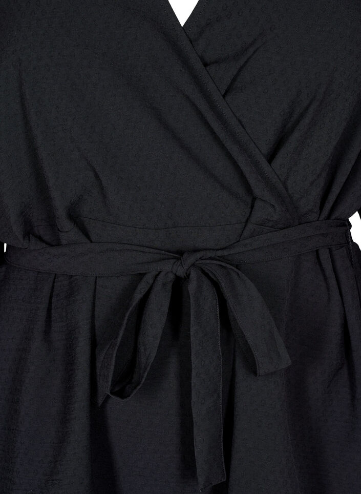 Bluzka z dlugim rekawem i wiazaniem, Czarne, Packshot image number 2