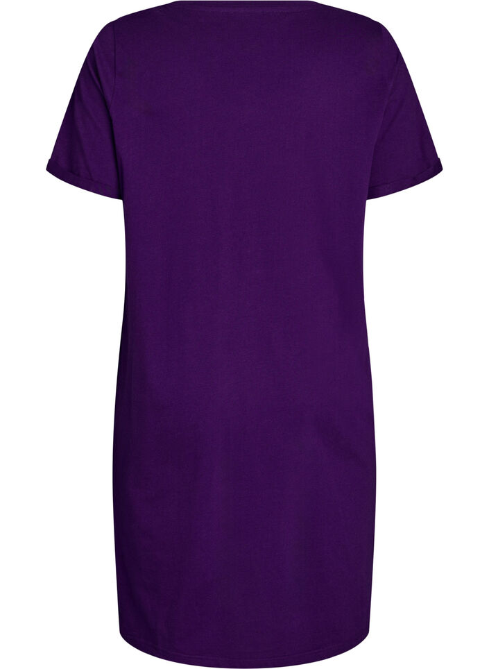 Koszula nocna z kr&oacute;tkim rekawem, wykonana z bawelny organicznej, Niebieskie, Packshot image number 1