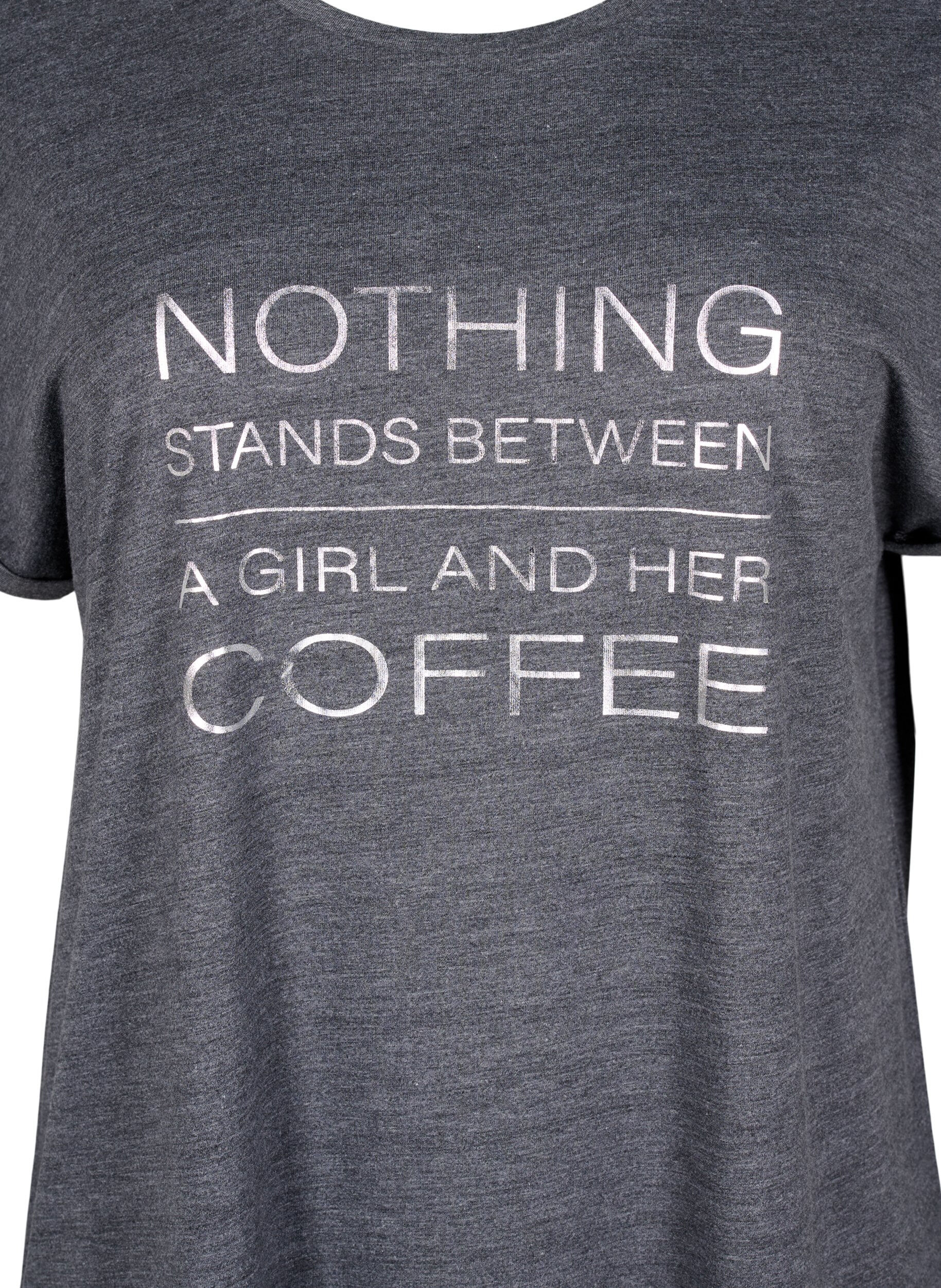 Zizzi Koszula nocna z kr&oacute;tkim rekawem i nadrukiem tekstowym, , Packshot image number 2