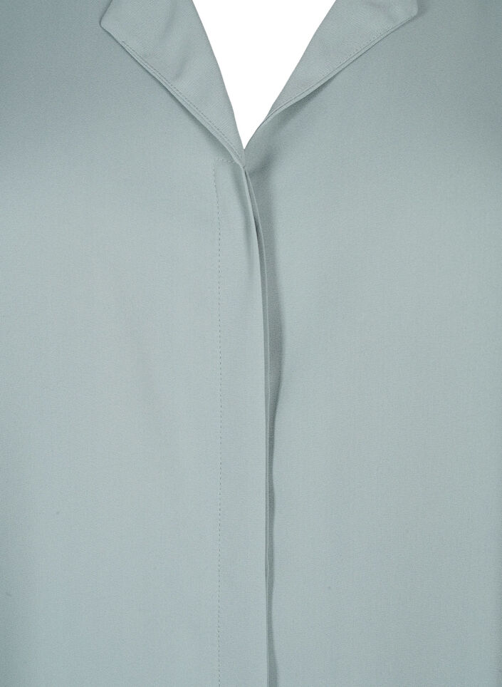 Jednokolorowa koszula z dekoltem w szpic, Chinois Green, Packshot image number 2