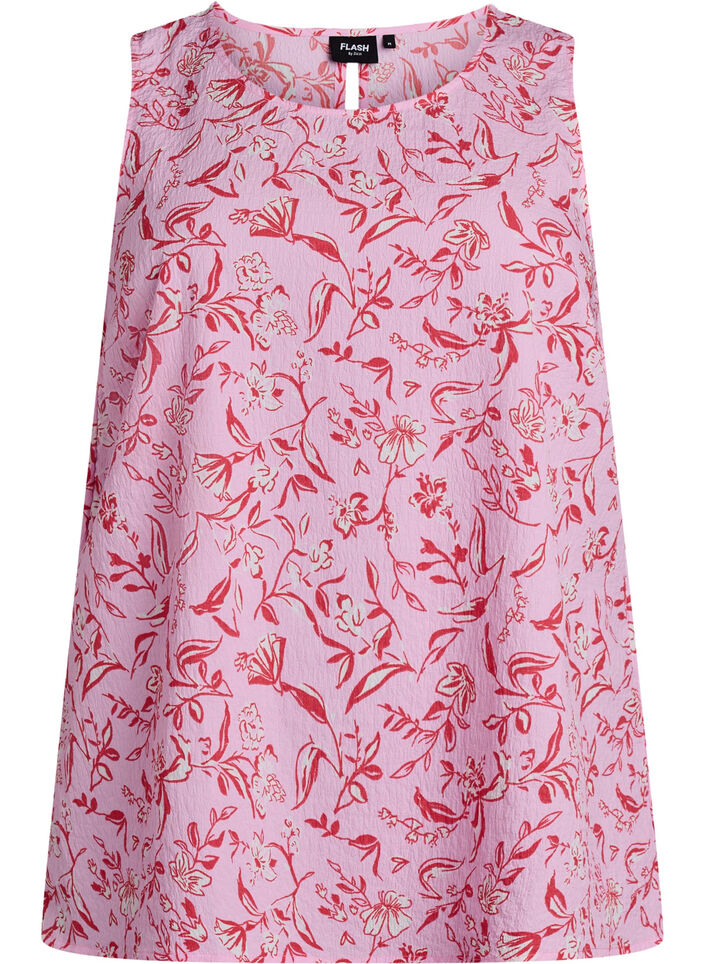 Top bez rekaw&oacute;w z tekstura, R&oacute;żowy, Packshot image number 0