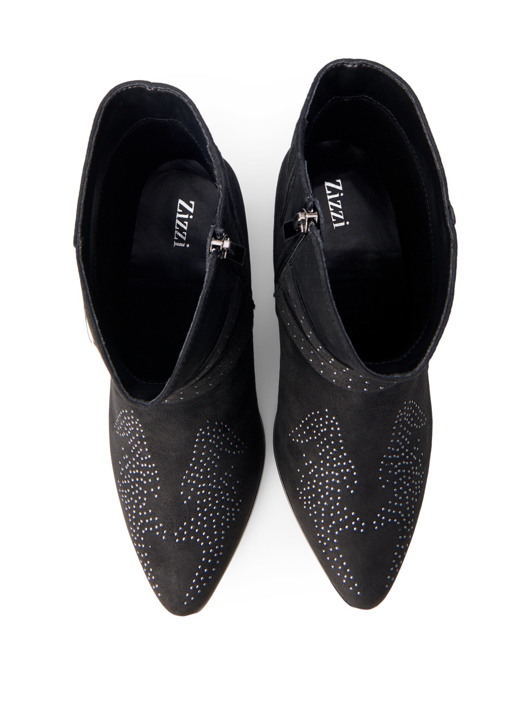 Zizzi Szerokie - Kr&oacute;tkie buty z cwiekami i sprzaczkami, Black, Packshot image number 2