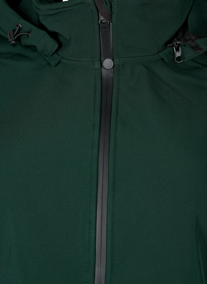 Krótka kurtka softshell z odpinanym kapturem, Zielony, Packshot image number 2