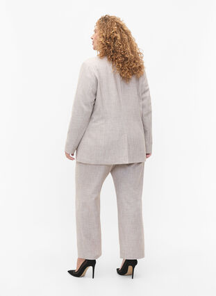 Melanzowe spodnie z gumka i guzikami, String, Model image number 1