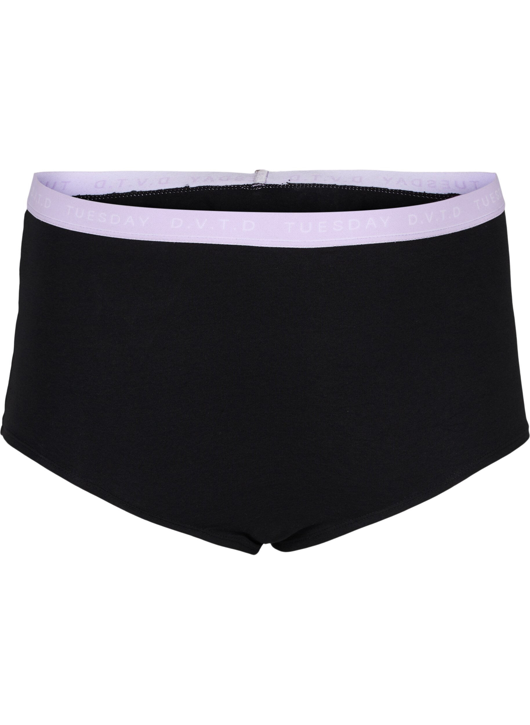 Zizzi Cotton days-of-the-week hipsters in a 7-pack, Multi Pastel Pack, Packshot image number 3