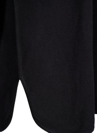 Dzianinowa bluzka z raglanowymi rekawami, Black, Packshot image number 3