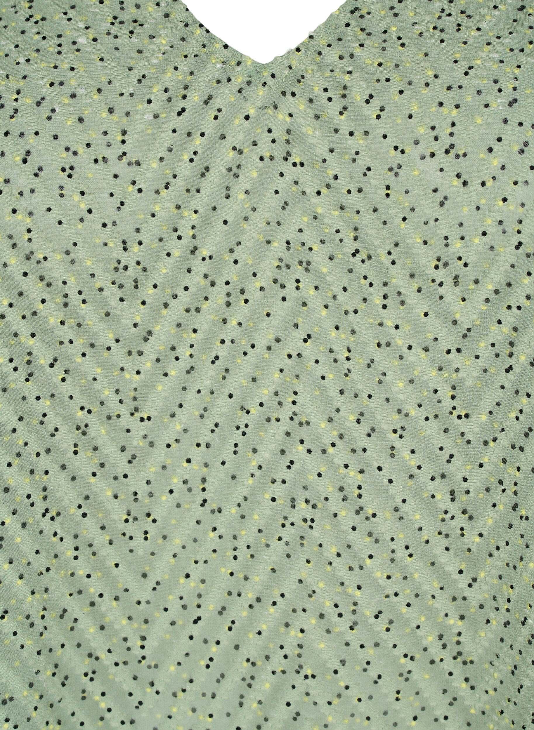 Zizzi Bluzka w kropki z kr&oacute;tkimi rekawami, Seagrass Dot, Packshot image number 2