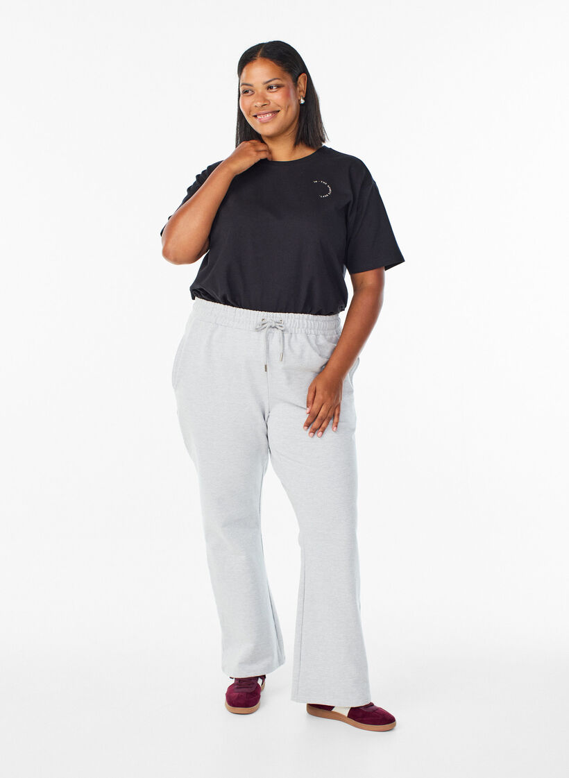 Sportowa koszulka z bawelny organicznej, Czarne, Model image number 1