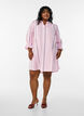 Krótka bawelniana sukienka w paski, Różowy, Model image number 1