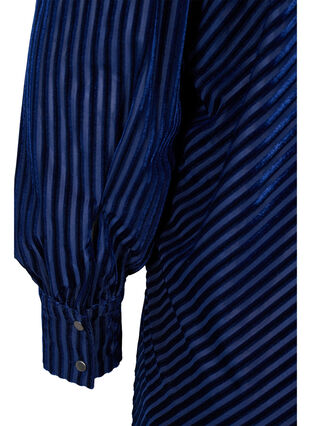 Teksturowana sukienka z weluru, Evening Blue, Packshot image number 3