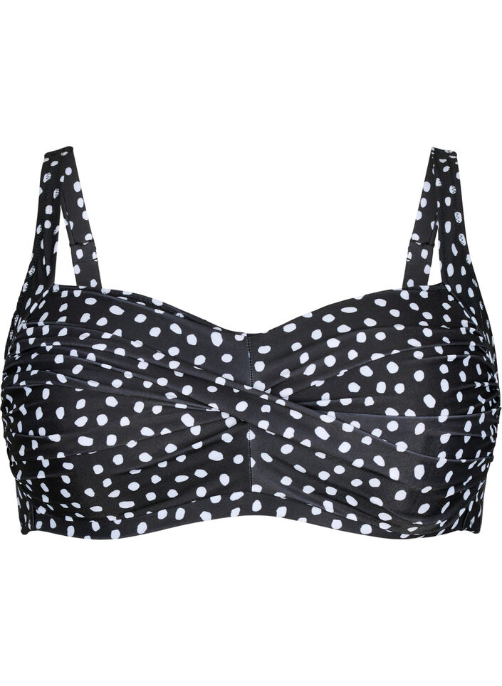 Góra od bikini z nadrukiem, Black White Dot, Packshot image number 0
