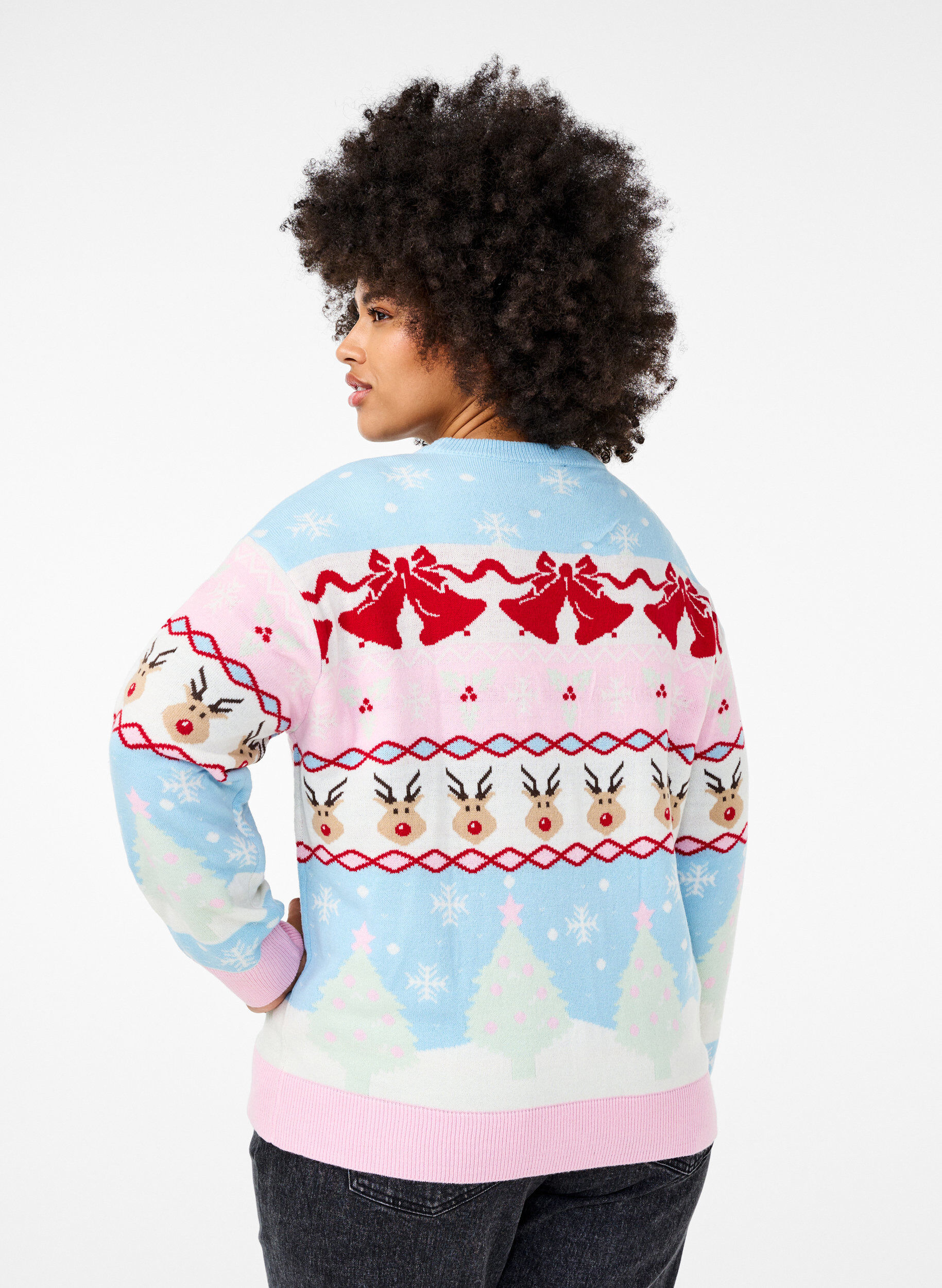Zizzi Swiateczny sweter, Cerulean Comb, Model image number 1