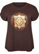 T-shirt z ozdobnym nadrukiem z przodu, Brązowy, Packshot image number 0