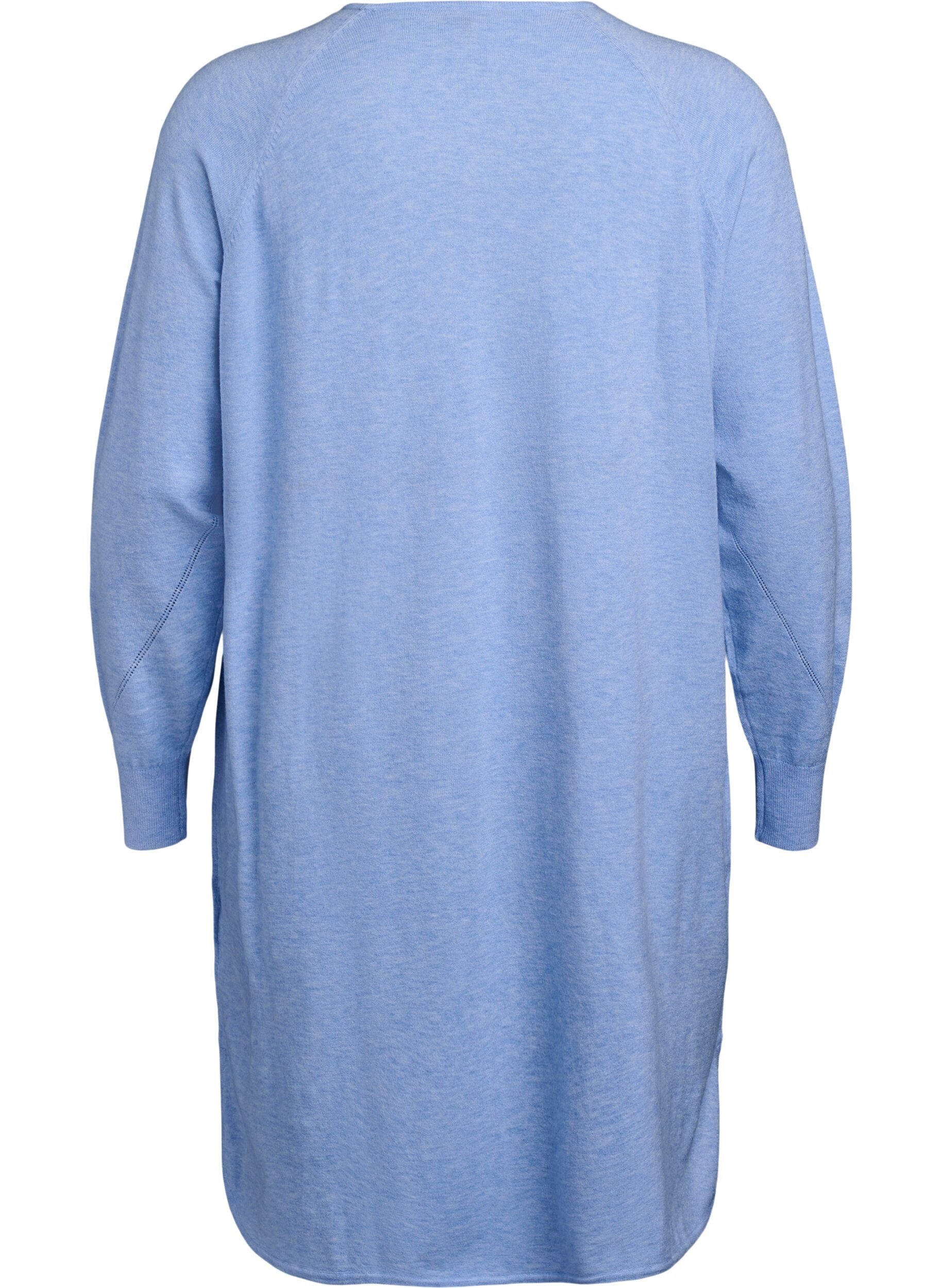 Zizzi Dzianinowa sukienka z okraglym dekoltem i dzianinowym wzorem, Della R. Blue Mel., Packshot image number 1