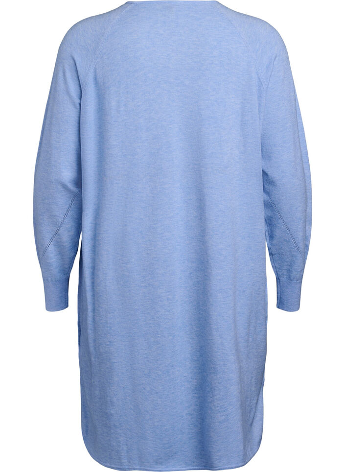 Dzianinowa sukienka z okraglym dekoltem i dzianinowym wzorem, Della R. Blue Mel., Packshot image number 1