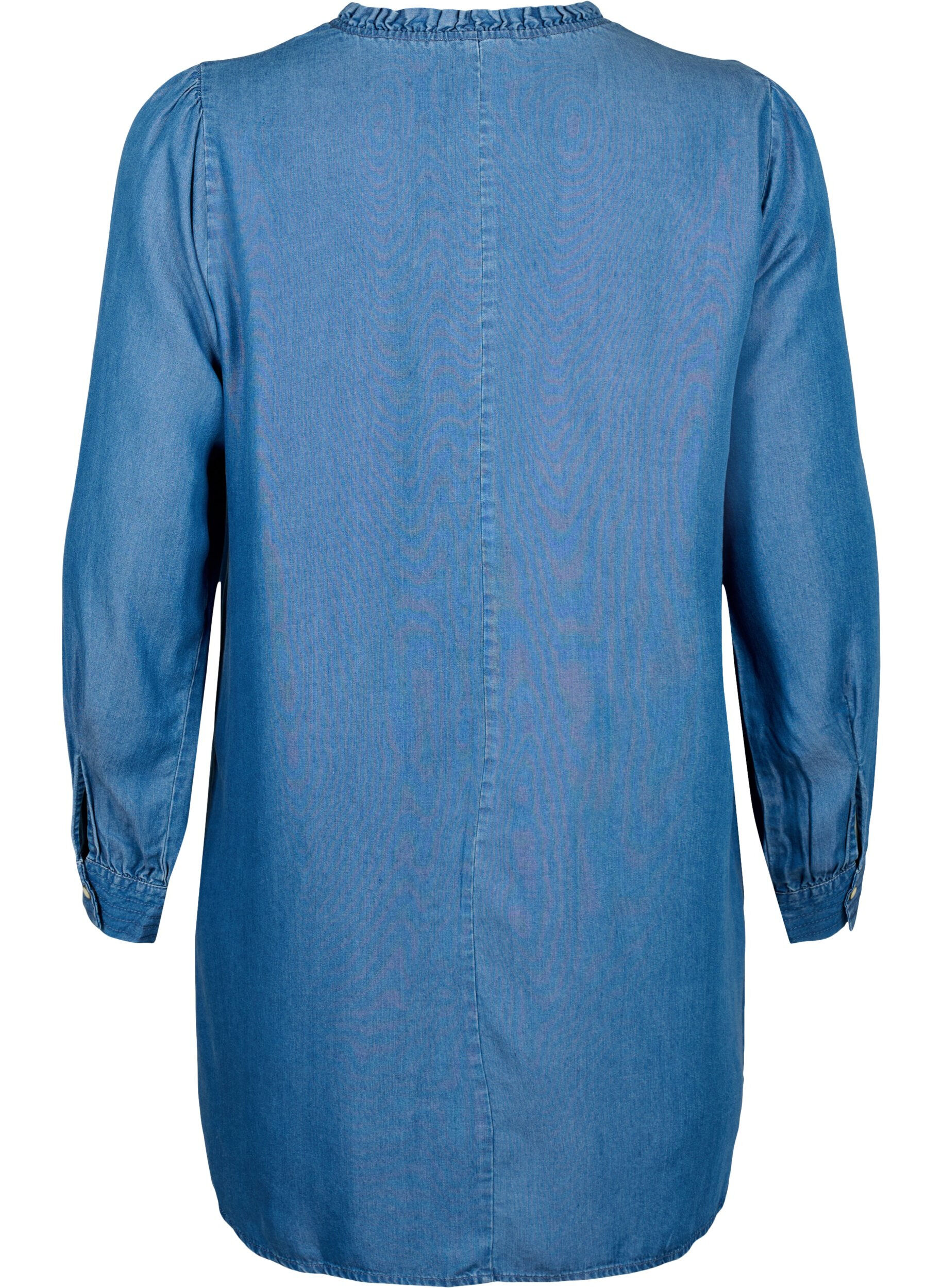 Zizzi Tunika z dlugim rekawem wykonana z materialu TENCEL&trade; Lyocell, Medium Blue denim, Packshot image number 1