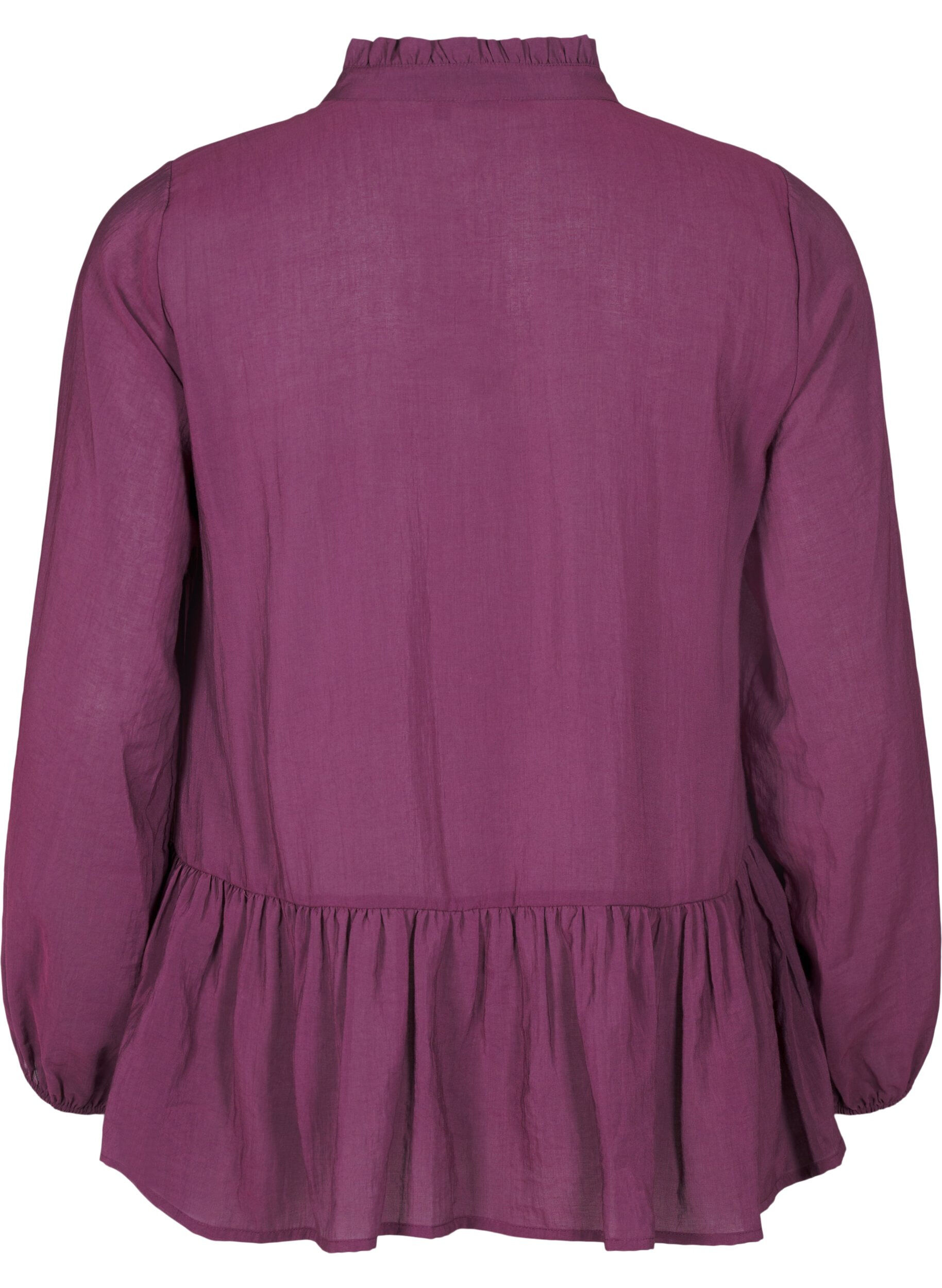 Zizzi Wiskozowa bluzka z&nbsp;peplum, Fioletowy, Packshot image number 1