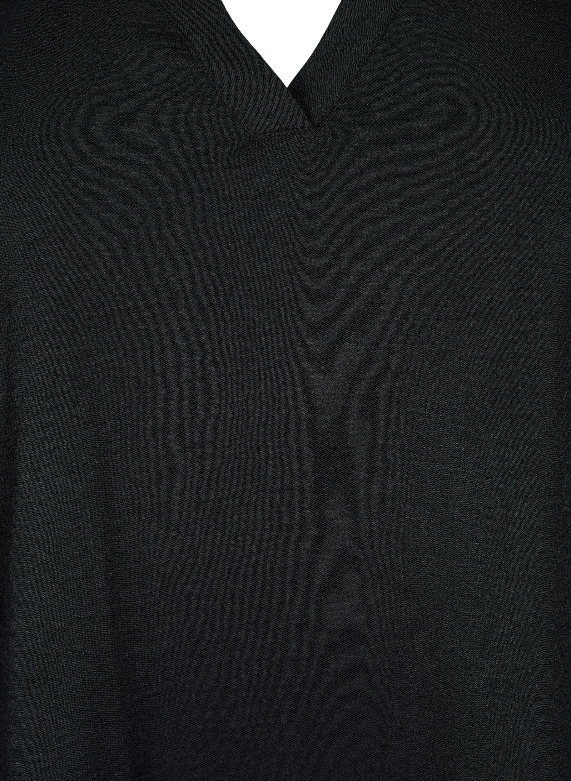 ZizziBluzka z rekawem 3/4, Czarne, Packshot image number 2