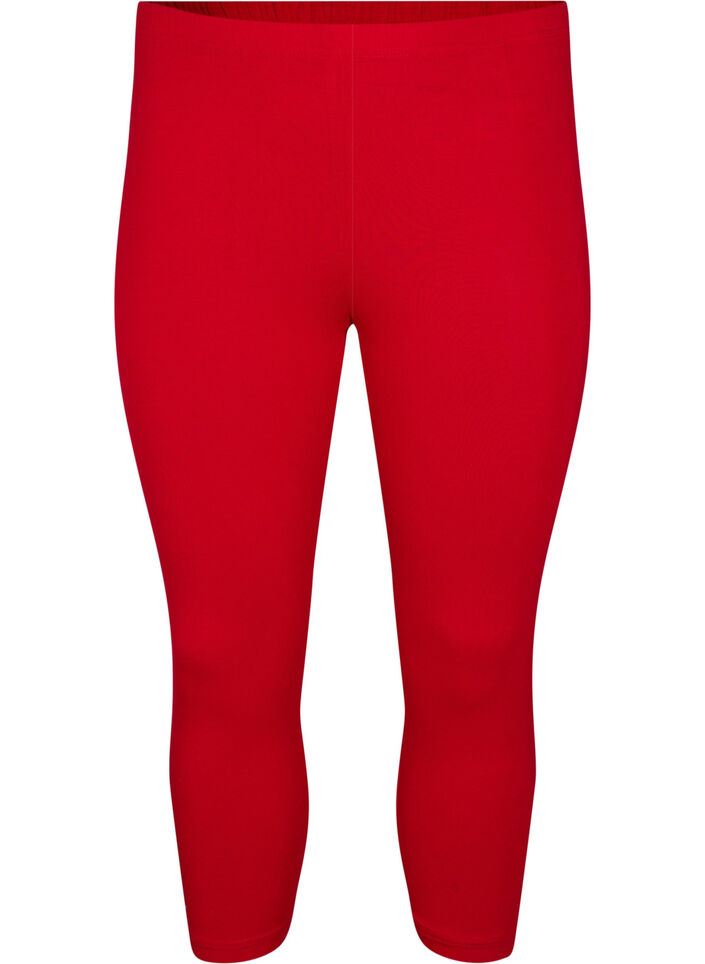 3/4-length wiskozowe legginsy w stylu basic, Czerwony, Packshot image number 0