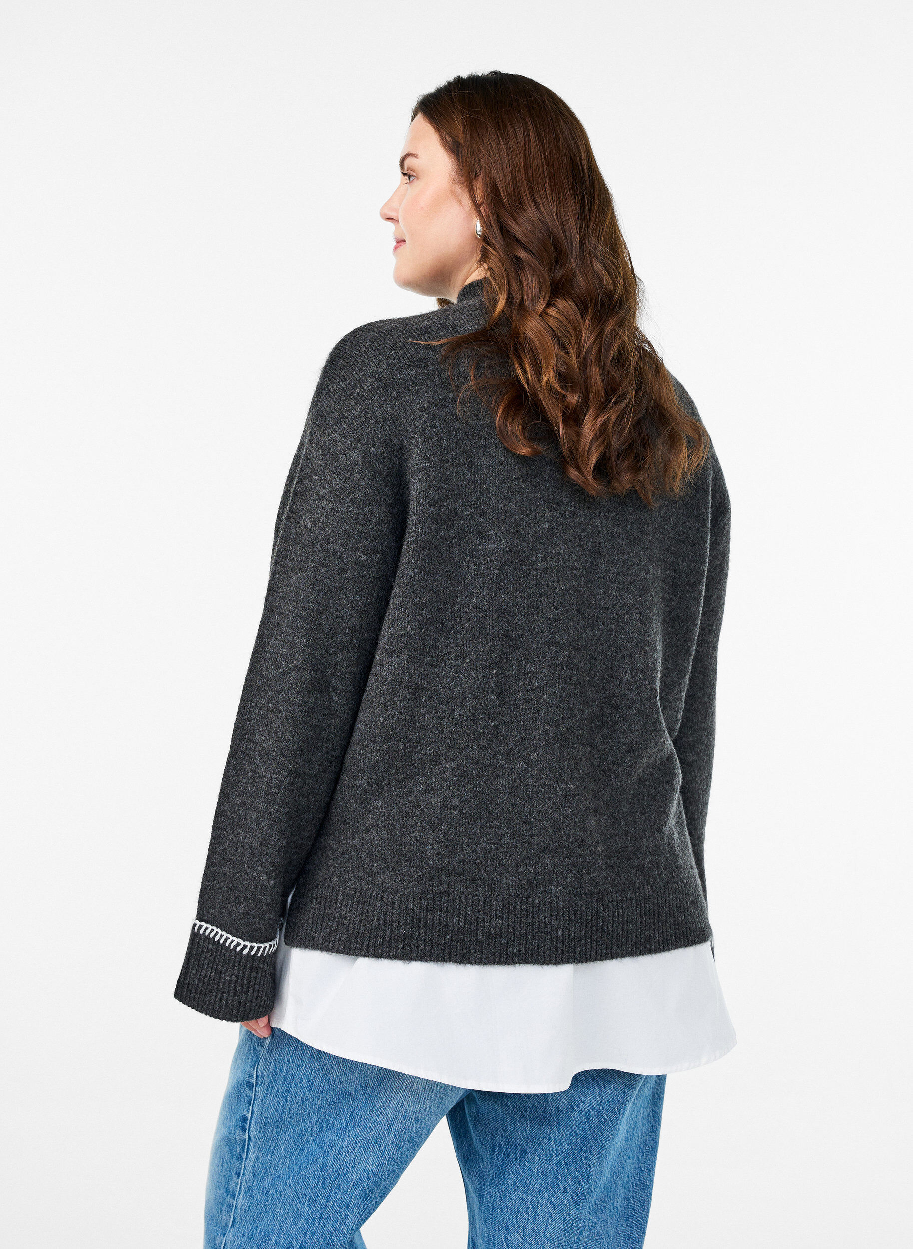 Zizzi Przedluzacz koszuli wykonany w 100 % z bawelny, Biały, Model image number 2