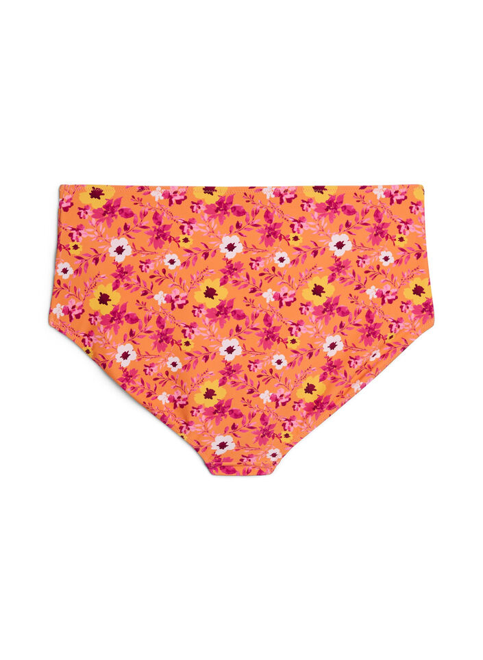 Wzorzyste doly bikini z wysokim stanem, Pomarańczowy, Packshot
