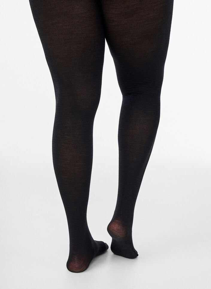 Welniane rajstopy, Czarne, Packshot image number 2