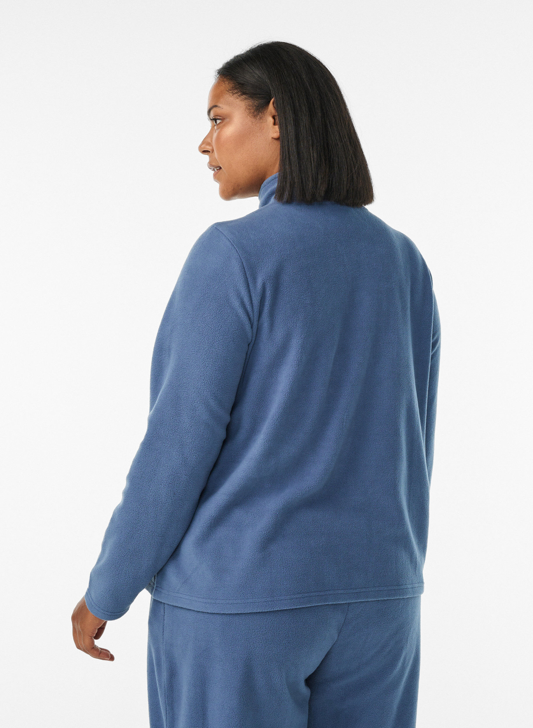ZizziBluza polarowa z suwakiem i wysokim kolnierzem, Niebieskie, Model image number 2