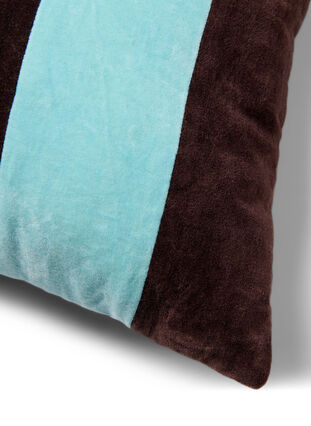 Welurowa poszewka na poduszke w paski, Seal Brown Comb, Packshot image number 2