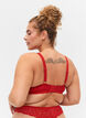 Padded bra with lace and cross detail, Red Ass., Model image number 1