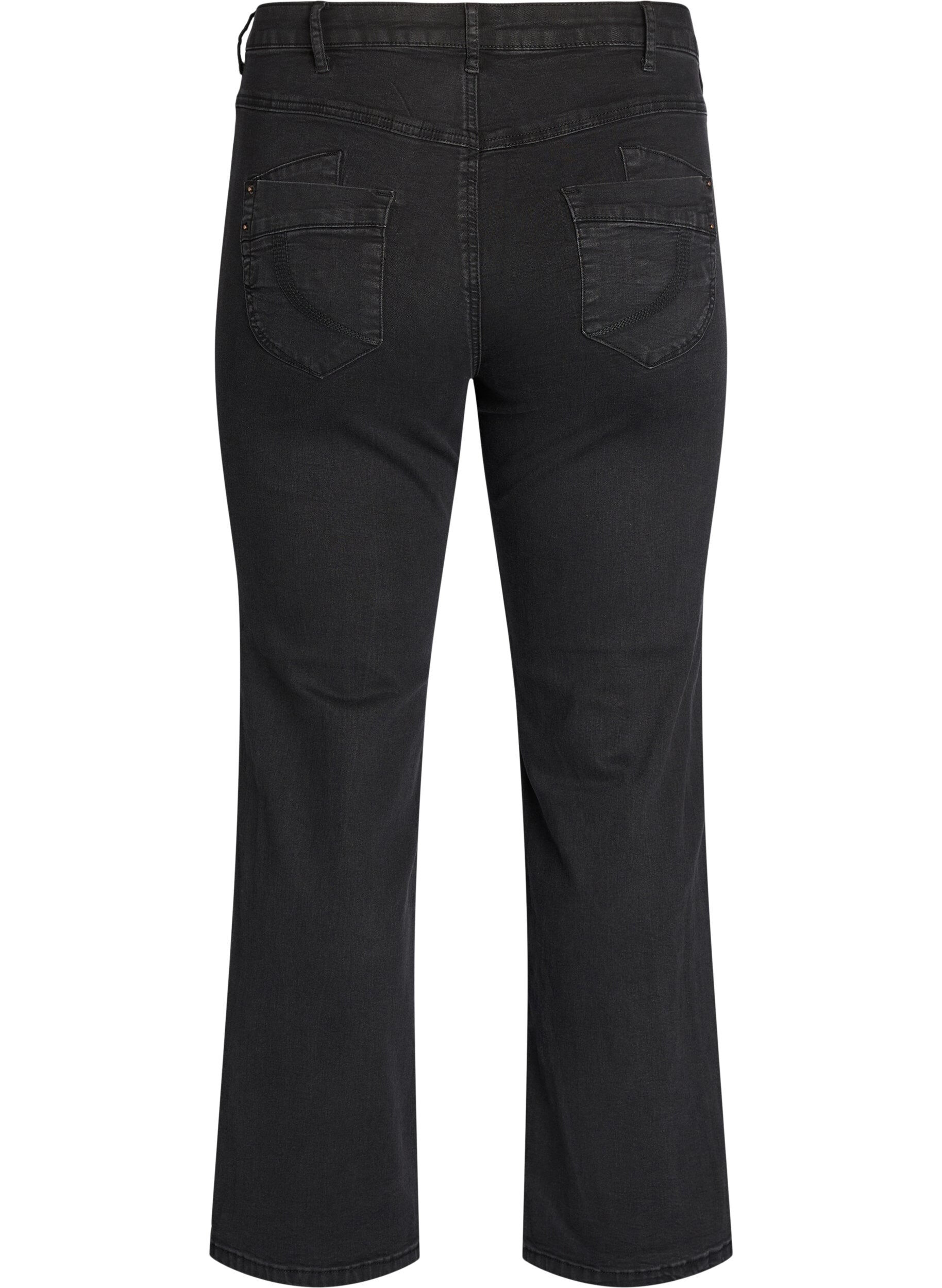 ZizziJeansy Gemma z regularnym krojem i wysoka talia, Czarne, Packshot image number 1