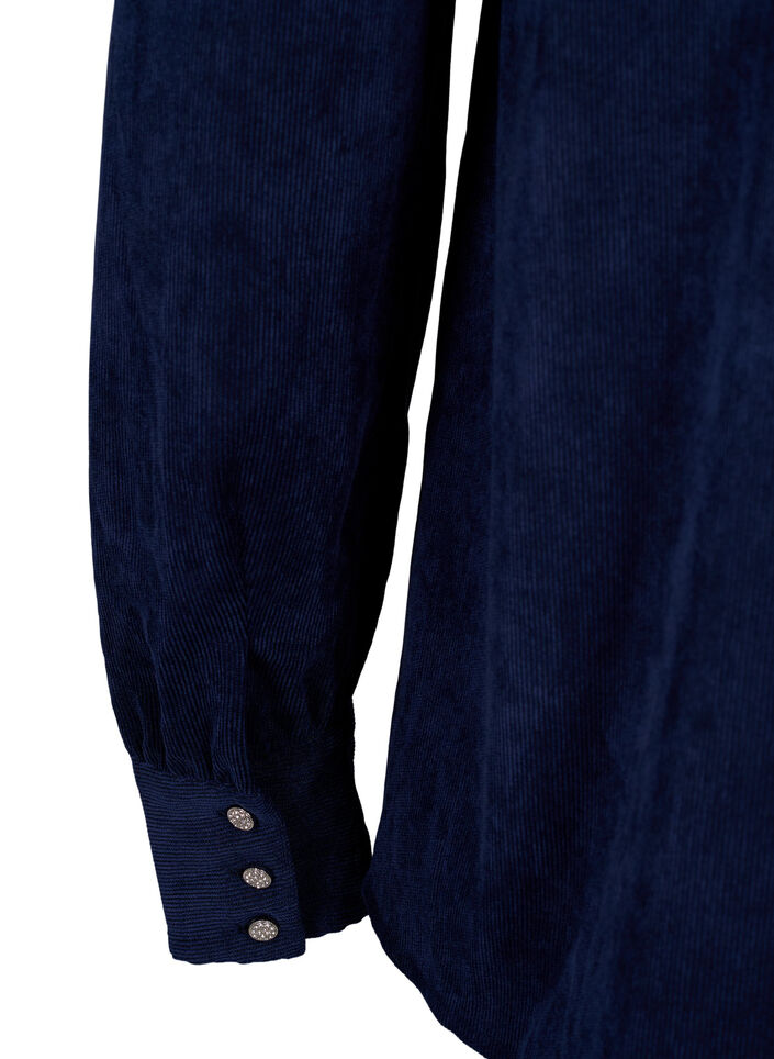 Aksamitna koszula z guzikami ze strasu, Medieval Blue, Packshot image number 3