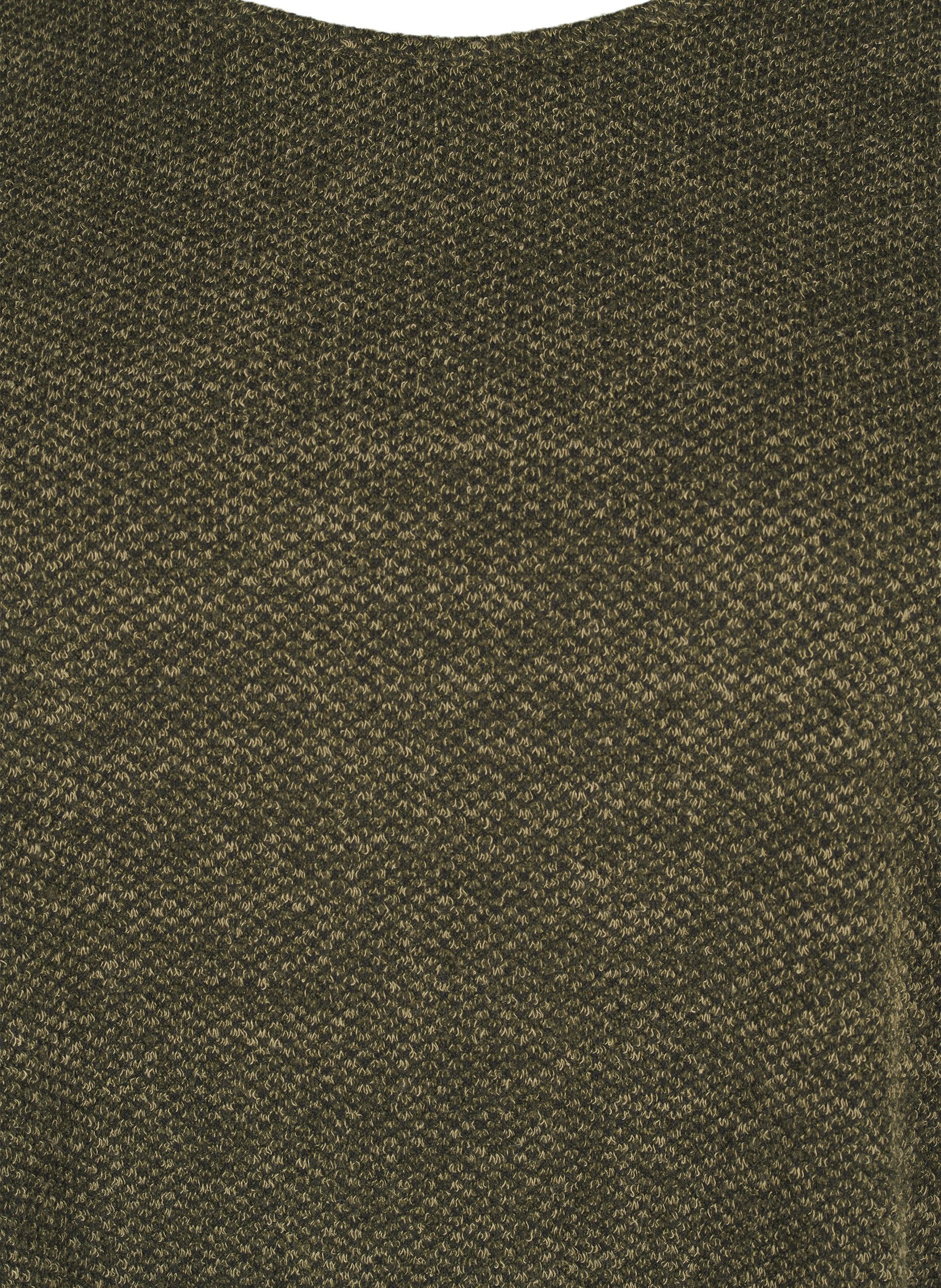 Zizzi Melanzowa bluzka z okraglym dekoltem i dlugimi rekawami, Winter Moss, Packshot image number 2