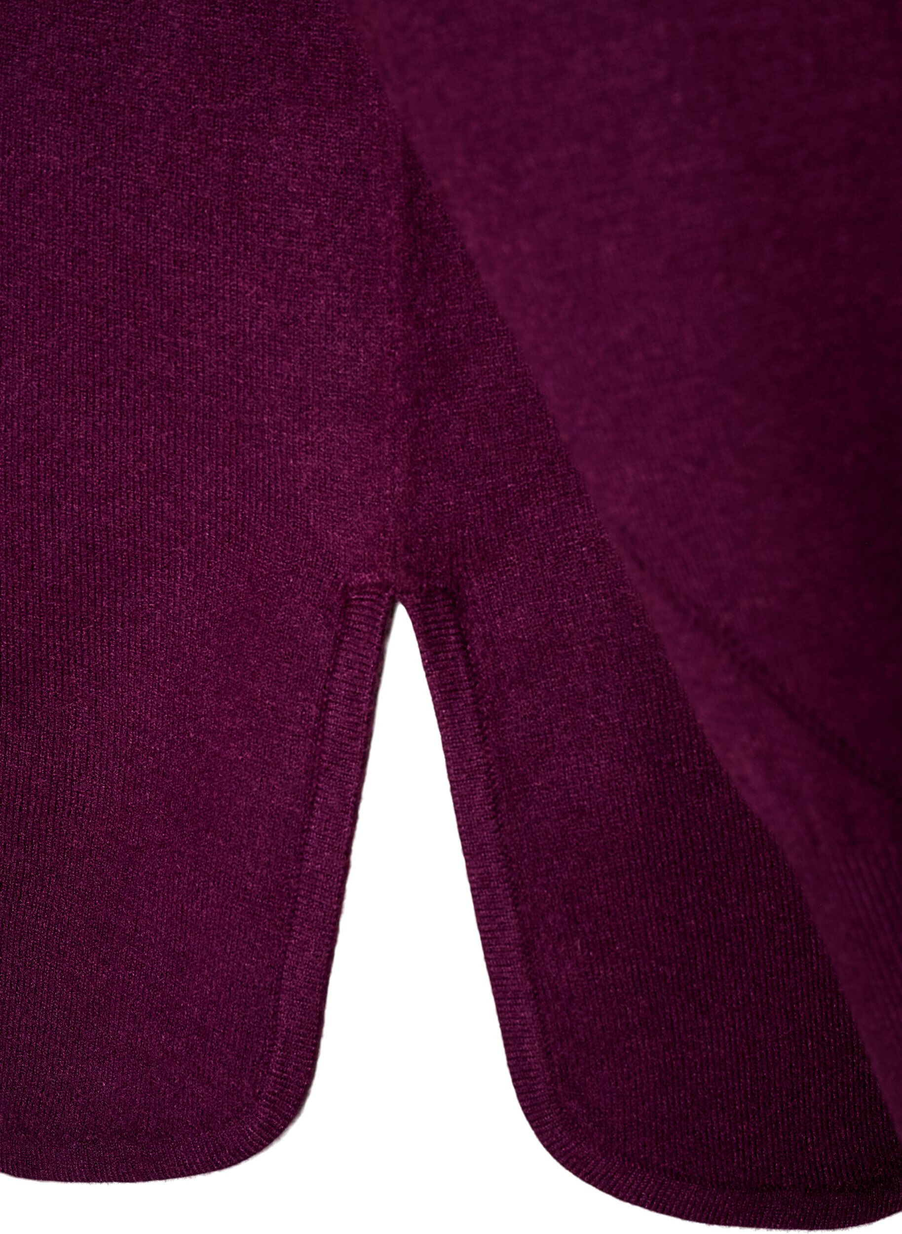 ZizziDzianinowa bluzka z okraglym dekoltem i wydzierganym wzorem, Czerwony, Packshot image number 3