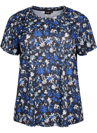 Flash – koszulka w kwiaty, Black Blue Green AOP, Packshot image number 0