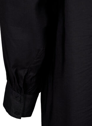 Wiskozowa sukienka koszulowa z marszczeniami, Black, Packshot image number 3