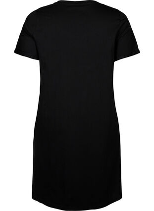 Koszula nocna z krótkim rekawem, wykonana z bawelny organicznej, Black Sleep, Packshot image number 1