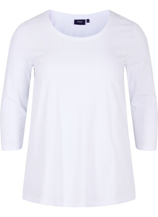 Koszulka typu basic z rekawem 3/4, Bright White, Packshot image number 0