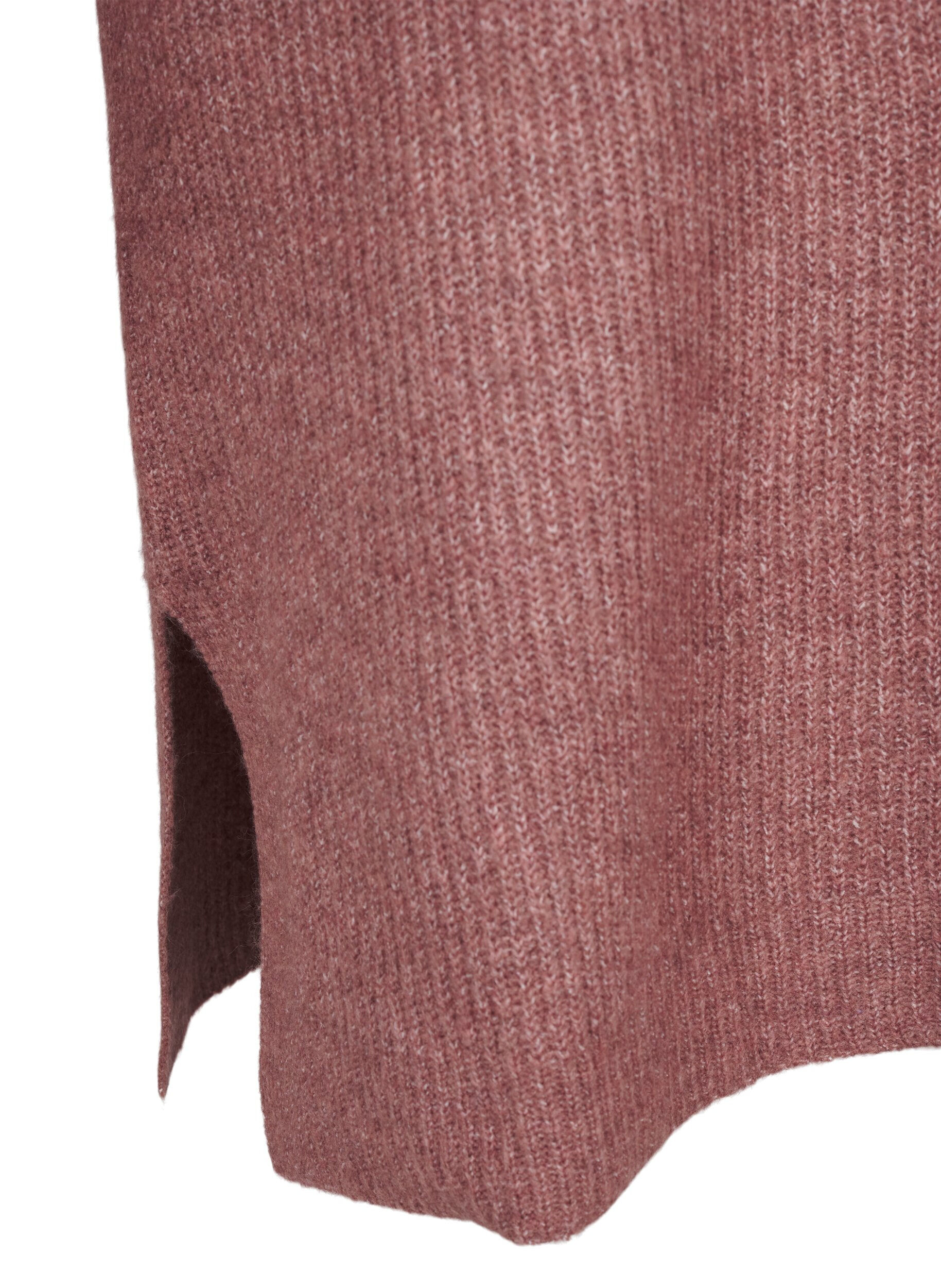 Zizzi FLASH - Dzianinowa sukienka z golfem, R&oacute;żowy, Packshot image number 3