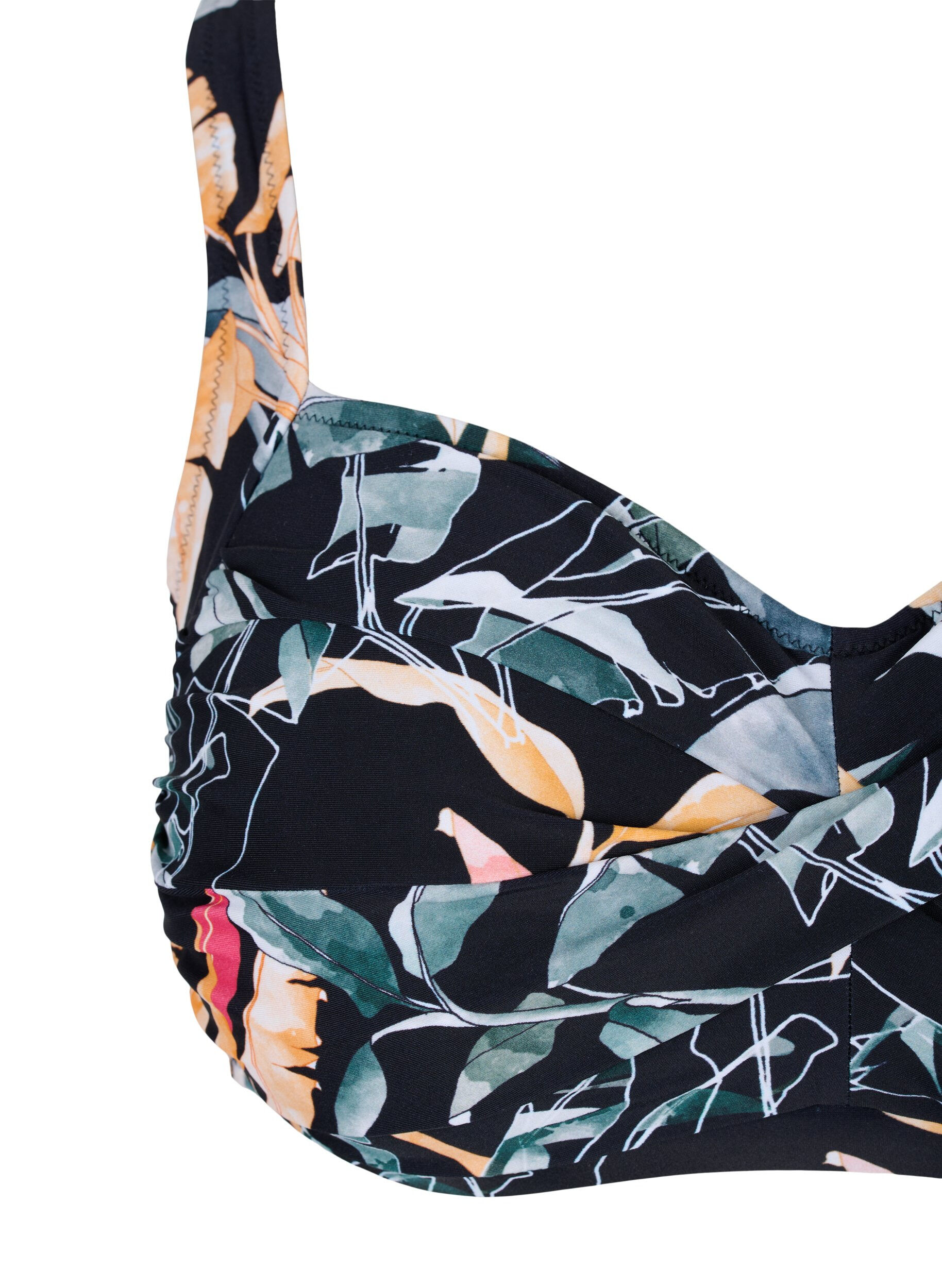 Zizzi Printed bikini top, Leaf Print, Packshot image number 2
