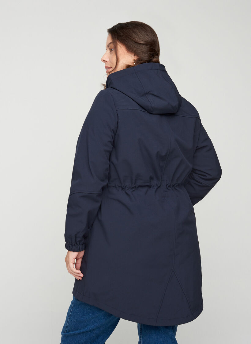 Kurtka softshell z kapturem, Night Sky solid, Model image number 2
