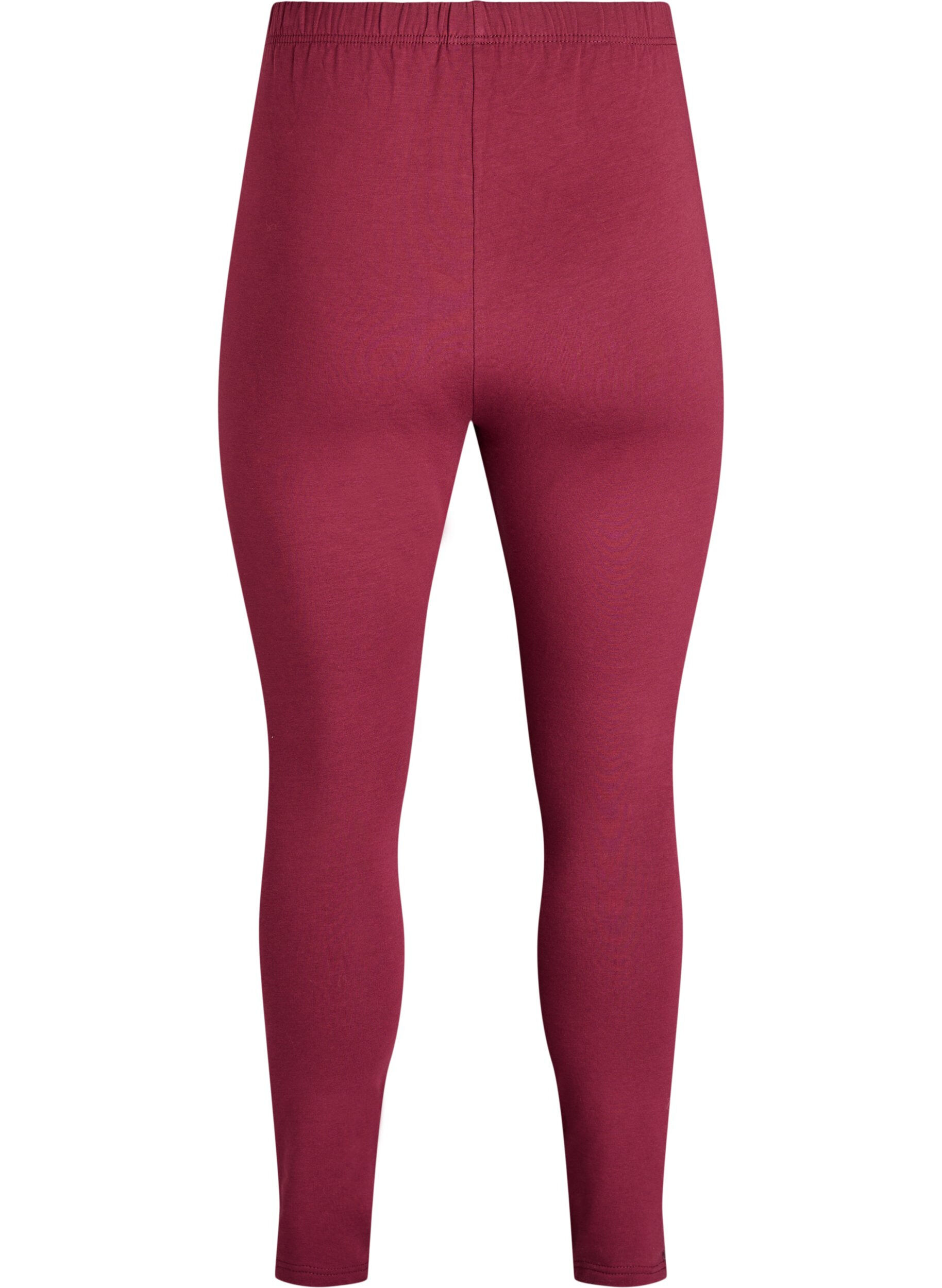 Zizzi Bawelniane legginsy z podszewka, Ciemnobordowy, Packshot image number 1