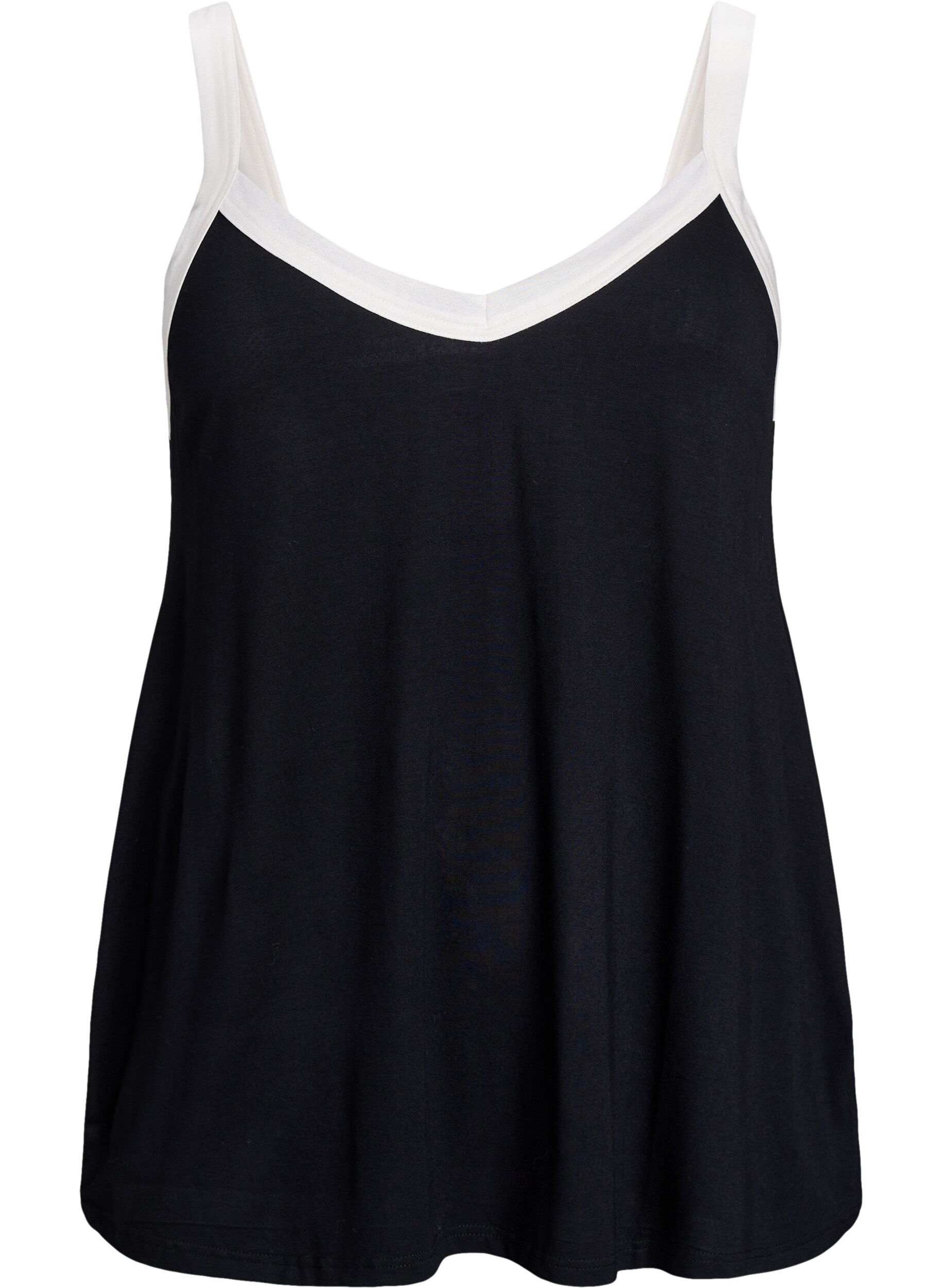 Nocna bluzeczka na ramiaczkach z dekoltem w serek