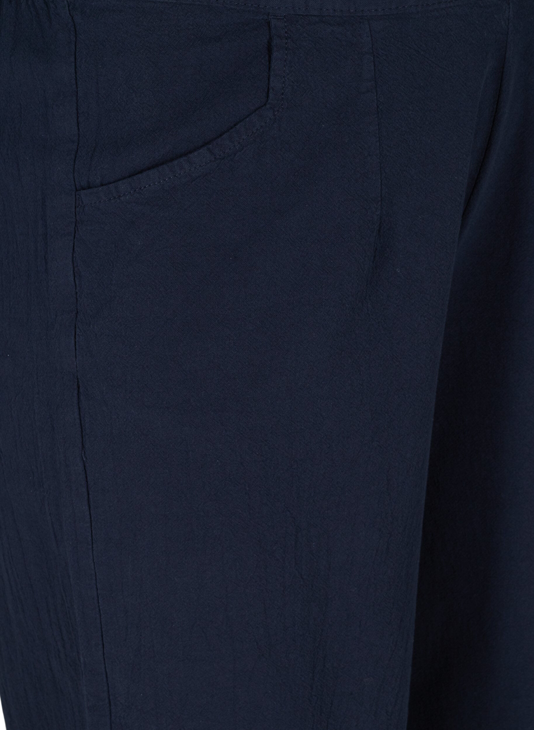 Zizzi Luzne bawelniane spodnie culotte, Night Sky, Packshot image number 2