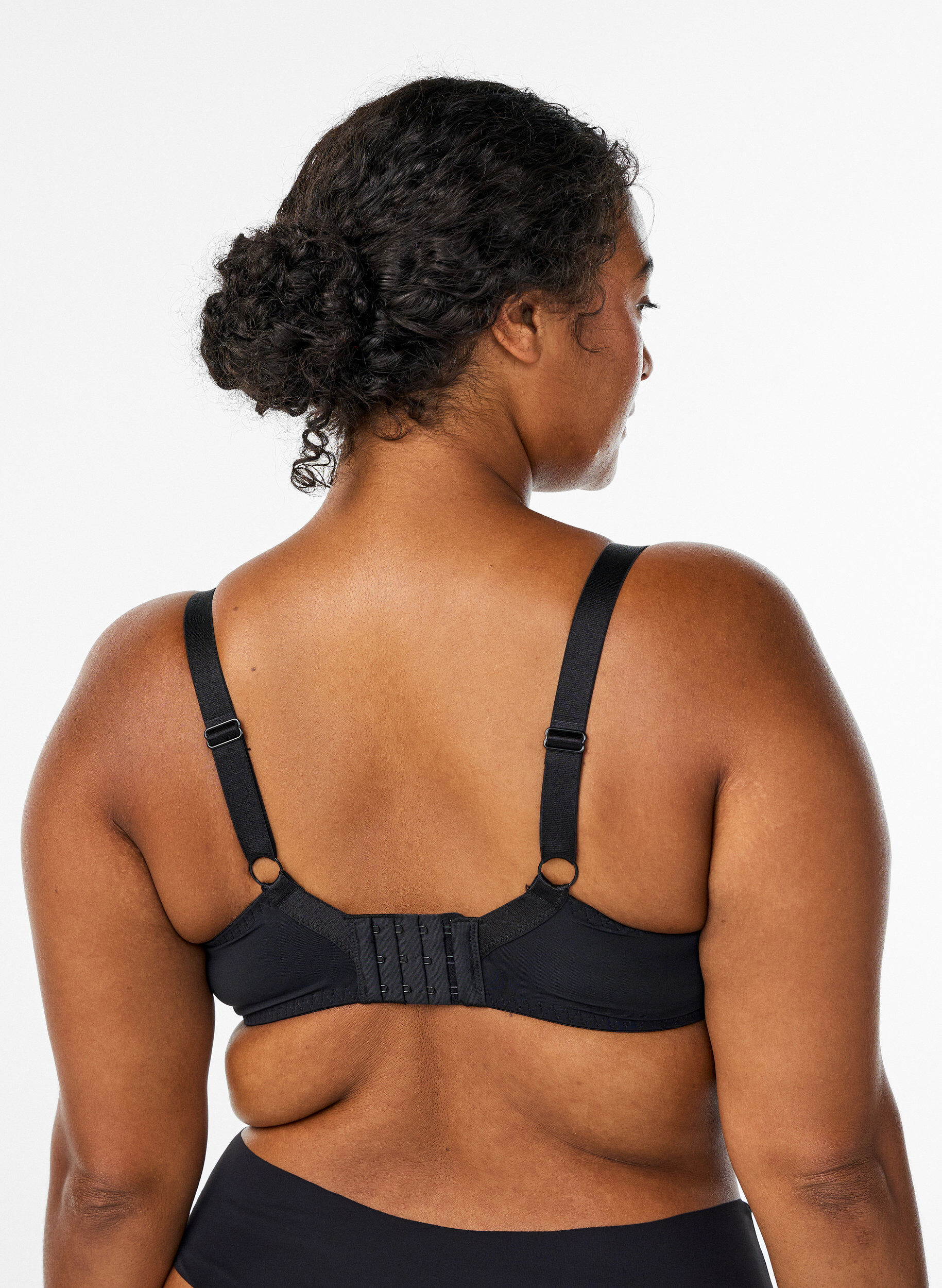 Zizzi Usztywniany koronkowy biustonosz z fiszbinami, Czarne, Model image number 2