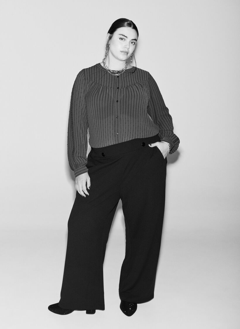 Luzne spodnie z kieszeniami, Czarne, Image